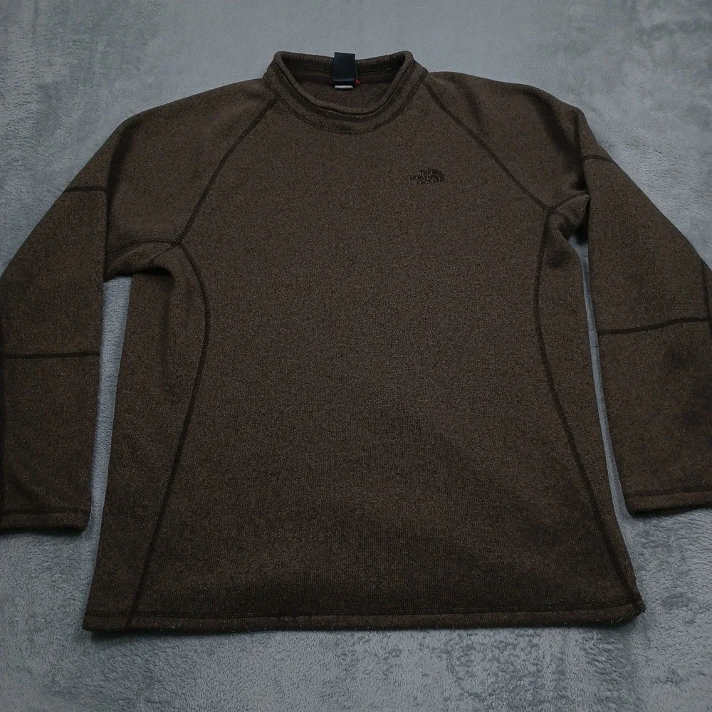 North Face Sweater Mens XL Brown Crew Neck Pullover Outdoor Casual Fleece